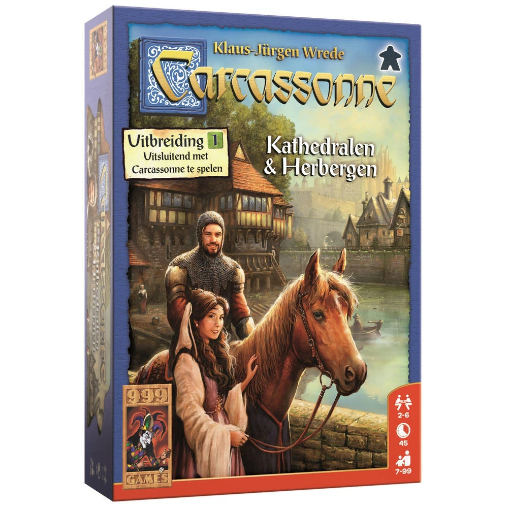999 Games Carcassonne Uitbreiding: Kathedralen & Herbergen 4 999 Games Carcassonne Uitbreiding: Kathedralen & Herbergen - Afbeelding 2