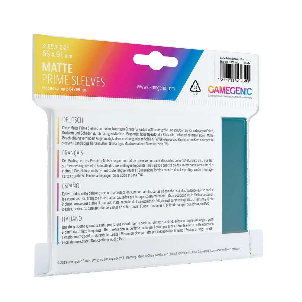 ASMODEE Matte Prime Sleeves - Blauw 4 ASMODEE Matte Prime Sleeves - Blauw - Afbeelding 2