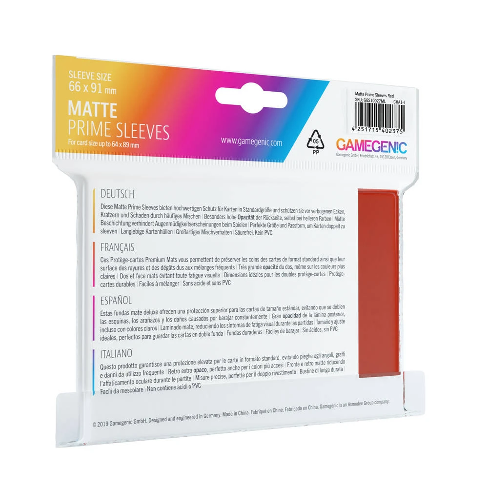 ASMODEE Matte Prime Sleeves - Rood 4 ASMODEE Matte Prime Sleeves - Rood - Afbeelding 2