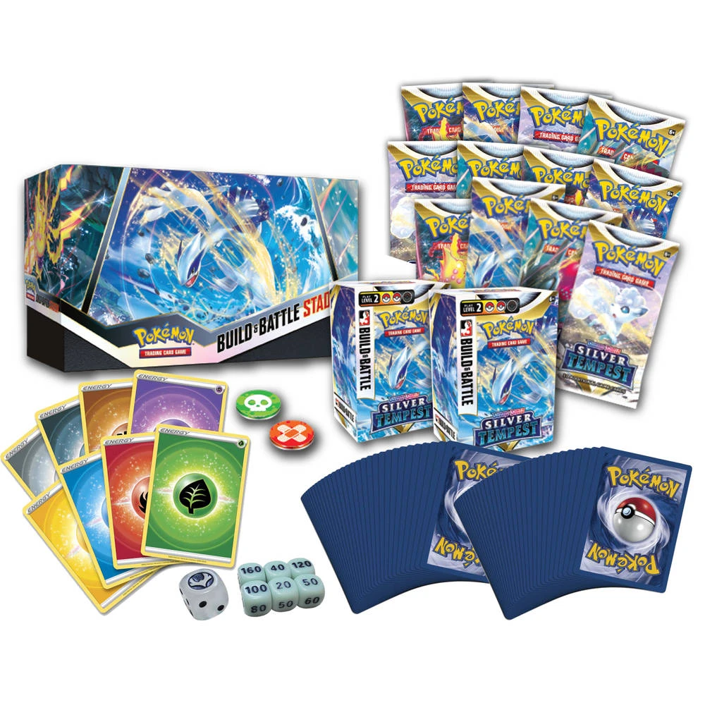 ASMODEE Pokémon TCG Silver Tempest Build And Battle Stadium Box 4 ASMODEE Pokémon TCG Silver Tempest Build And Battle Stadium Box - Afbeelding 2
